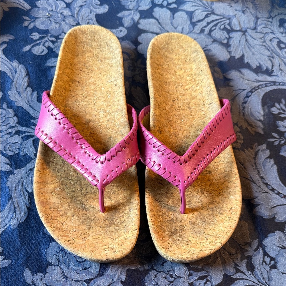 Jack Rogers Pink Cork Sole Sandals Sz 7 worn once!